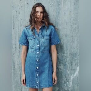 Zara DENIM MINI DRESS